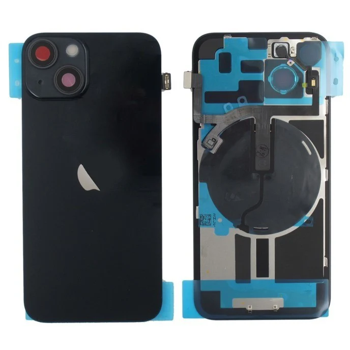 TAPA TRASERA IPHONE 14 NEGRA + FLEX