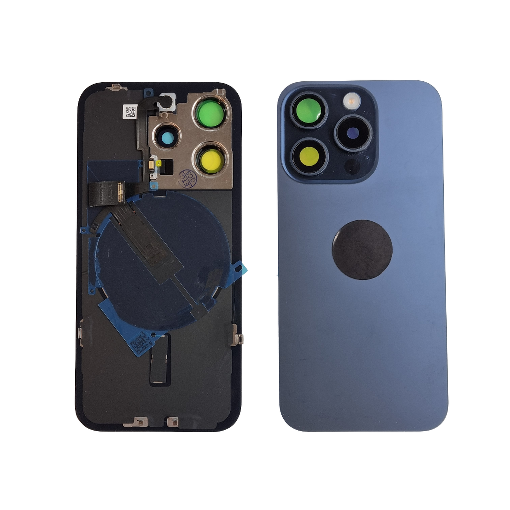 TAPA TRASERA IPHONE 15 PRO AZUL TITANIO C/MAGSAFE (OEM)